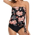 thumbnail image 1 of Edvintorg Vintage Two Piece Bandeau Swimsuits for Women Loose Fit Bathing Blouson Swim Tank Top with Bottom Modest Swimming Beachwear Tummy Control Bathing Suits, 1 of 7