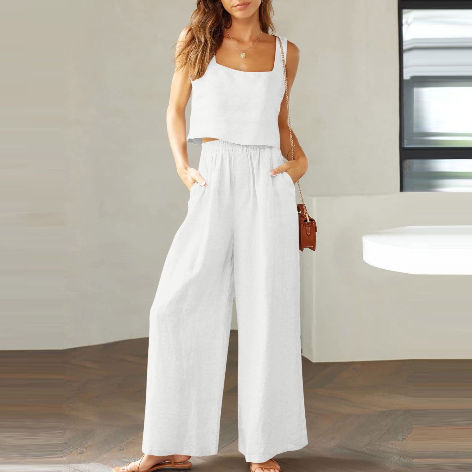 Casual Wide Leg Pant Knit Set
