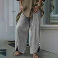 thumbnail image 1 of Edvintorg Wide Leg Pants for Women Casual Oversized Women's Pants Cotton and Linen Fashion Elastic Waist Pure Color Straight Leg High Waisted Pants Trousers Gray XXXXXL, 1 of 5