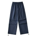 thumbnail image 1 of Edvintorg Wide Leg Pants Women Fashion New Design Sense Of Casual Sports Pants Baggy Sweatpants Techwear Trousers Women Navy S, 1 of 5