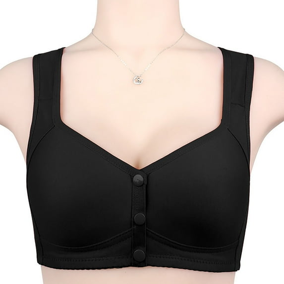 Edvintorg Women Casual Push Up Bra Women's Large Sized, Seamless, Comfortable, Breathable Underwear, Daily Bra Black