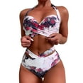 thumbnail image 1 of Edvintorg Women Swimsuits Two Piece Halter Neck Hawaiian Tropical Print Swim Bikini Crop Top High Cut Swimsuit Sporty High Waisted Bathing Suit with Bottoms, 1 of 5