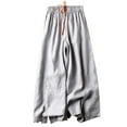 thumbnail image 1 of Summer Savings Clearance! Edvintorg Womens Wide Leg Palazzo Pants Casual Loose Yoga Sweatpants Summer Solid Linen Loose And Thin Lace Up Comfy Lounge Cropped Pants Gray M, 1 of 4
