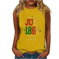 thumbnail image 1 of Enjoytime Plus Size Black Tank Top Woman Casual Letter Graphic Printed Sleeveless Tshirt Round Neck Loose Fit Workout Yoga Women's 4Th of July Tops, 1 of 4