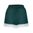 thumbnail image 1 of Enjoytime Shorts for Women Vintage Solid Color Drawstring Elastic Waist Lace Hollow Out Beach Shorts Casual Summer Women's Short Pants, 1 of 4