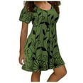 thumbnail image 1 of Summer Savings Clearance! Enjoytime Summer Dresses for Women 2024 Short Sleeve Vintage Boho Floral Printed Beach Dresses Flowy Women's Plus Size Casual Midi Dress, 1 of 5