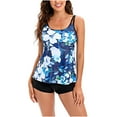 thumbnail image 1 of Enjoytime Two Piece Tankini Swimsuits For Women Vintage Bathing Suit Tank Top With Shorts Athletic Swimwear Plus Size Swim Suit, 1 of 6