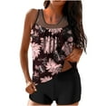 thumbnail image 1 of Enjoytime Vintage Tankini Bathing Suits For Women Tummy Control Two Piece Swimsuits Blouson Floral Print Swim Tank Top With Boy Shorts Women's Swimwear, 1 of 6