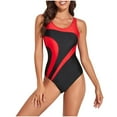 thumbnail image 1 of Enjoytime Women One Piece Bathing Suit Patchwork Printed Slimming Swimsuit Tummy Control 2025 Summer Athletic Swimming Swimwear, 1 of 7