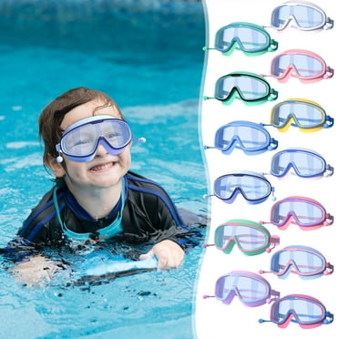 Fwttom Kids Swim Goggles, No Leak Large Frame HD Wide View Clear Swim Goggles for Boys Girls Pool Beach Swimming, Goggles for Kids 6-14
