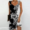 thumbnail image 1 of GaThRRgYP Women's Printed Short Sleeve Dress,Women's Printed Round Neck Casual Sleeveless Suspender Dress, 1 of 5