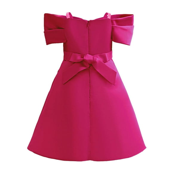 GaThRRgYP Women's Printed Wrap Short Sleeve Dress,Children Princess Dress Sleeveless Gown Girl Off-the-shoulder Bowknot Dress