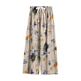thumbnail image 1 of GaThRRgYP Wide Leg Jeans, Women's Printed Pajama Pants Thin Wide-leg Pants with Drawstring Loose and Can Be Worn Outside Nine-point Trousers, 1 of 3