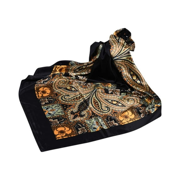 Hair Bands for Women's Hair 90CM Imitation Silk Big Square Scarf Hand Lady Big Flower Turban Shawl Scarf