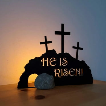 Xindewwl Easter Resurrection Scene Set Walnut Wooden Empty Tomb And …
