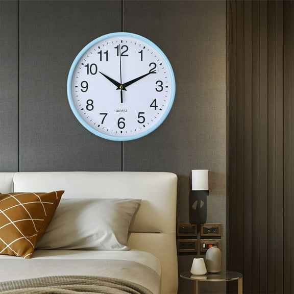 Home Decor QTOCIO Home Living Room Study Round Suction Wall Decoration Wall Hanging Clock Hotel Digital Decoration Easy Clock 7.87 Inch