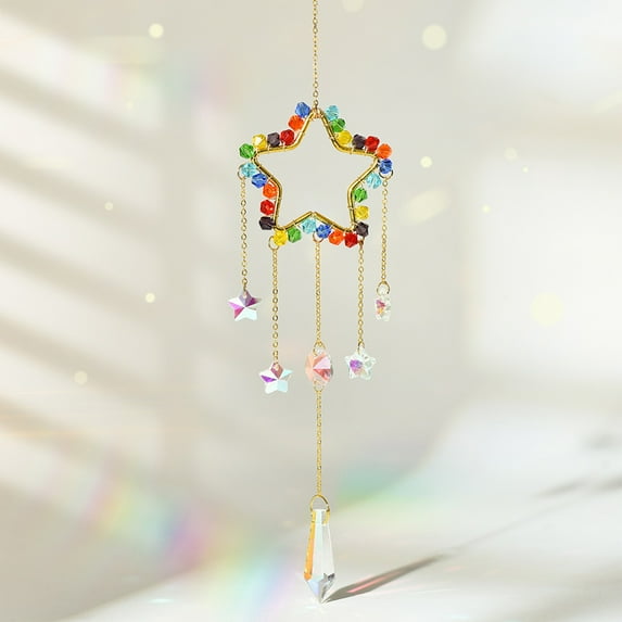 Summer Savings Clearance! Home Decor QTOCIO Wind Chimes Crystals Hanging for Window Garden Suncatchers Crystal Prisms Boho Wind Chimes