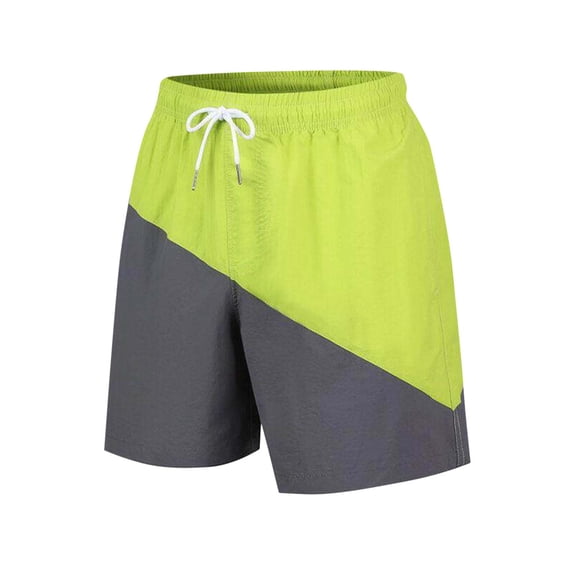 HomeGardon Mens Shorts,Shorts for Men,Men Fashion Leisure Color Block Straight-leg Elastic Waist Beach Motion Shorts,M-XXXXXL