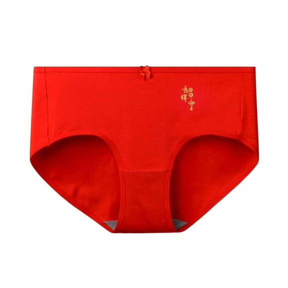 HomeGardon Panties for Women,Women Underwear Cotton Briefs,Women's Red UnderwearSeamless Mid-waist Elastic Cotton Briefs for Women,M-XXXL