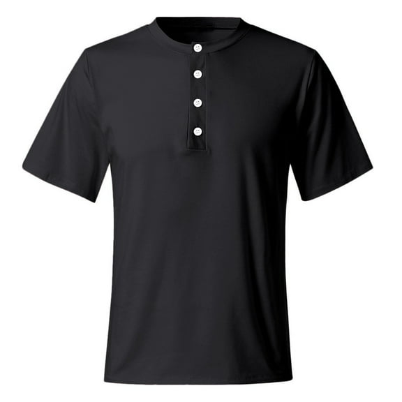 HomeGardon Shirts for Men,Mens Shirts Short Sleeve of Buttons,Man Workout Leggings Fitness Sports Running Yoga Athletic Shirt Top Blouse,S-XXL