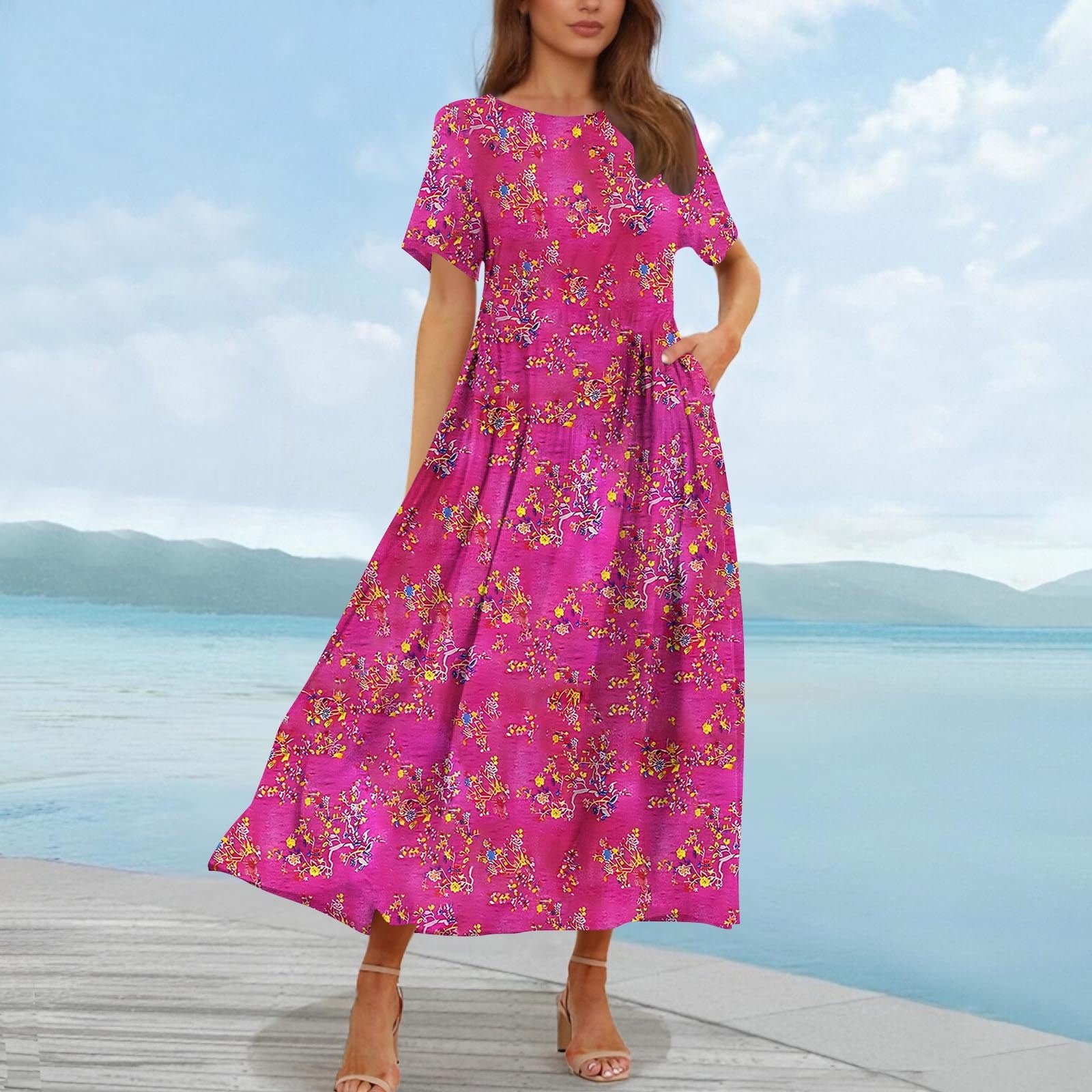 knee length dresses for ladies Cue The Casual T-Shirt Midi Dress in Sage M / Sage main image 0