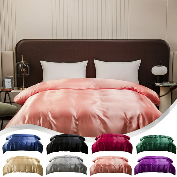 Summer Savings Clearance! InsCrazy Full Duvet Cover, Luxurious & Cooling Silk Duvet Covers for Hot Sleepers, Silk Full XL Comforter Cover 80" x 90"