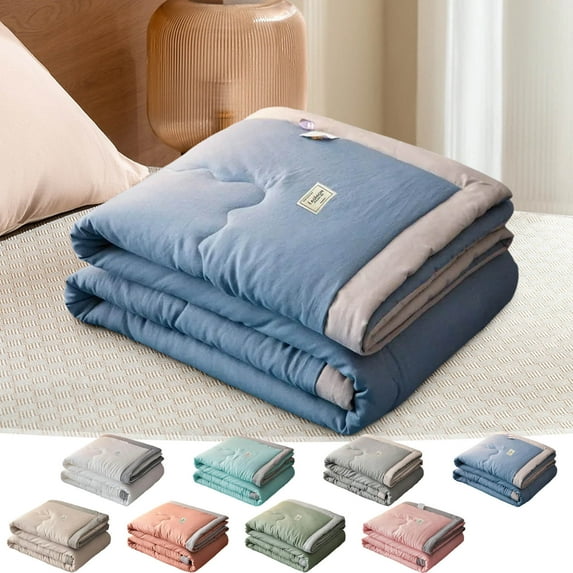Summer Savings Clearance! InsCrazy Summer Throw Blanket Washable Lightweight Quilt for All Seasons Summer Cool Quilt Blanket for Hot Sleepers and Night Sweaters 43 x 60"