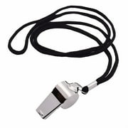 Zeceouar 1pc Metal Referee Whistle Stainless Steel Extra Whistle With Lanyard for School Sports Soccer Football Basketball