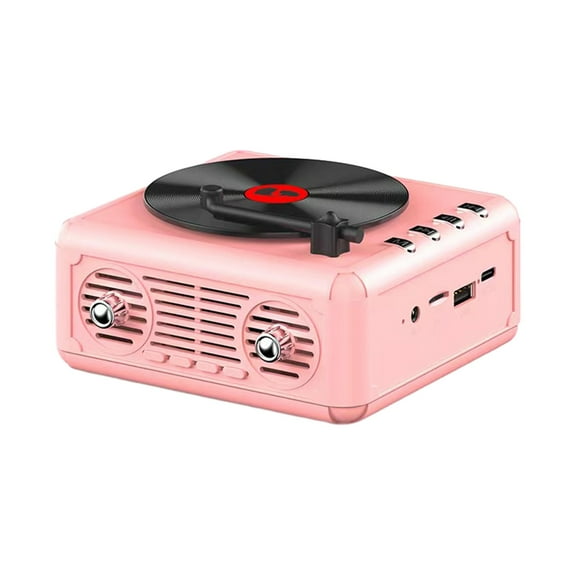 Zeceouar Items Record Player Wireless Bluetooth Sound Retro Creatives Mini Portable Card Insert Small Speaker Subwoofer Gift
