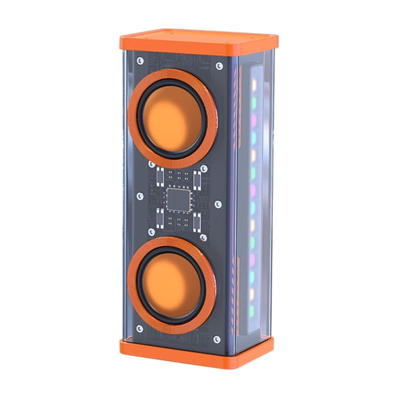 Zeceouar Colorful Lights,Double Horns,Bass,Gifts,Audio Series,Colorful Double-sounding Mech,Small Steel Bluetooth Speaker