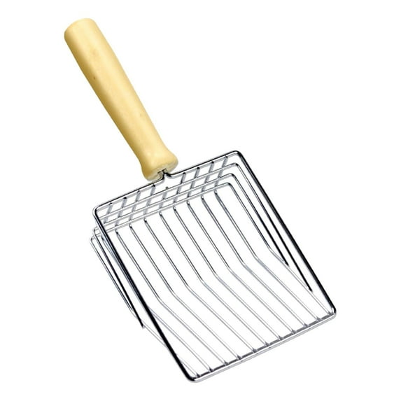 Zeceouar Metal Litter Scoop,Stainless Steel Sand Substrate Shovel Fine Mesh Scoop,Non-Stick Deep Fast Sifting Litter Scoop,Litter Cleaner Scoop