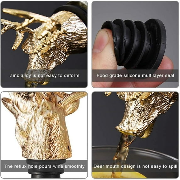 Zeceouar Stainless Steel Liquor Wine Bottle Pour Pourer Spout Stopper