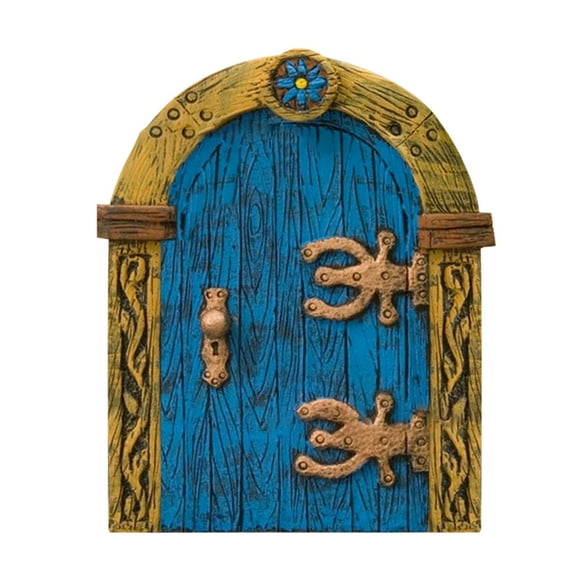 Zeceouar Summer Supplies for Garden & Patio, Miniature Gnome Door Figurines Home Wooden Garden Window Door Art Tree Sculpture Statues ornament Outdoor Decor