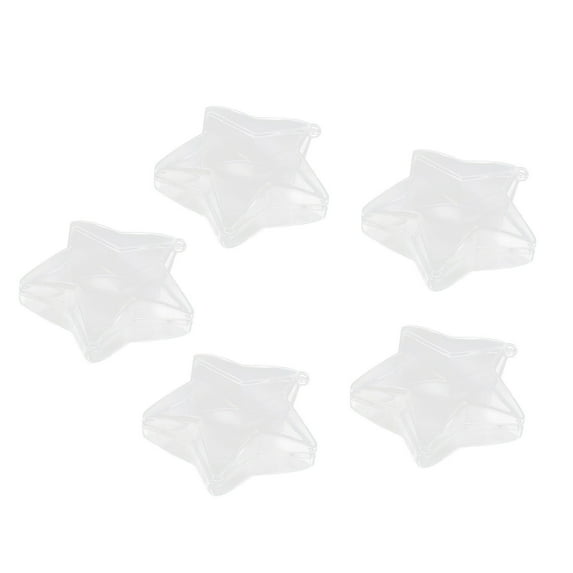 Zeceouar 5 Packs Small Clear Plastic Storage,Pentagram Containers Box With Lid for Storage Of Small Items,Crafts,Jewelry,Candy,Hardware,4 X 4 X 1.8 In