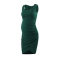 thumbnail image 1 of Summer Savings Clearance! Itsun Summer Dress,Pregnant Women's Maternity Dress Sexy Sleeveless Round Neck Mid-length Maternity Dress Solid Color Buttock Dress Army Green, 1 of 4