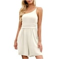 thumbnail image 1 of JGTDBPO Jumpsuits For Women One Piece Summer Single Shoulder Strap Sleeveless Loose Short Pants Skew Collar Playsuits Rompers Jumpsuit, 1 of 9
