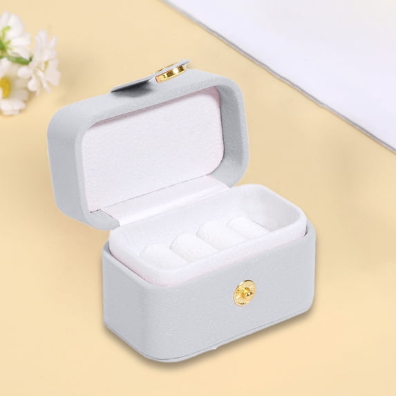 Jewelry Organizers and Storage QTOCIO High End Mini Button Jewelry Box Travel Portable Jewelry Box Ring Jewelry Packaging Box