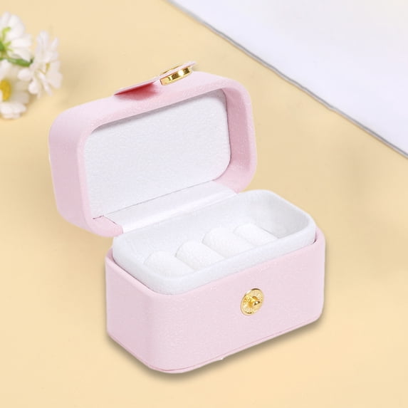 Jewelry Organizers and Storage QTOCIO High End Mini Button Jewelry Box Travel Portable Jewelry Box Ring Jewelry Packaging Box
