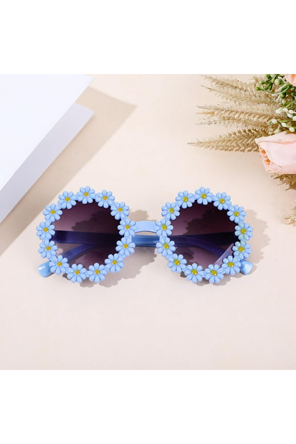 Children's Sun Shading Sunglasses For Boys And Cute Flower Shaped Frames Trendy Glasses