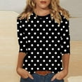 thumbnail image 1 of LADIGASU Women's Casual Print Round Neck 3/4 Sleeve T-shirt Blouse, 1 of 5