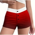 thumbnail image 1 of LADIGASU Women's Summer Striped Elastic Waist Button High Waist Slim Pajamas Shorts, 1 of 6