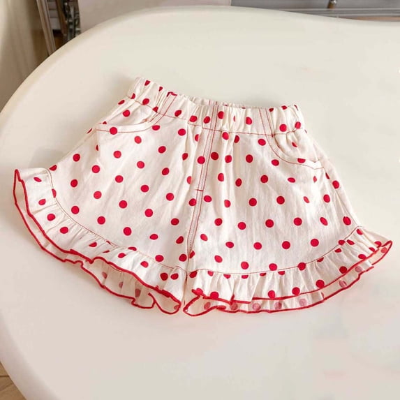 LADIGASU Girl's Summer Cute Casual Strawberry Print Shorts Elastic Waist Shorts