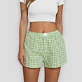 thumbnail image 1 of LADIGASU Ladies' Summer Casual And Comfortable High Waist Loose Wide Leg Retro Checkered Shorts, 1 of 6