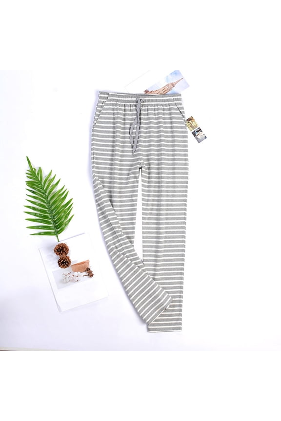 Man Solid Color Sleeping Pants Loose Shorts Pajamas Full Length Pants