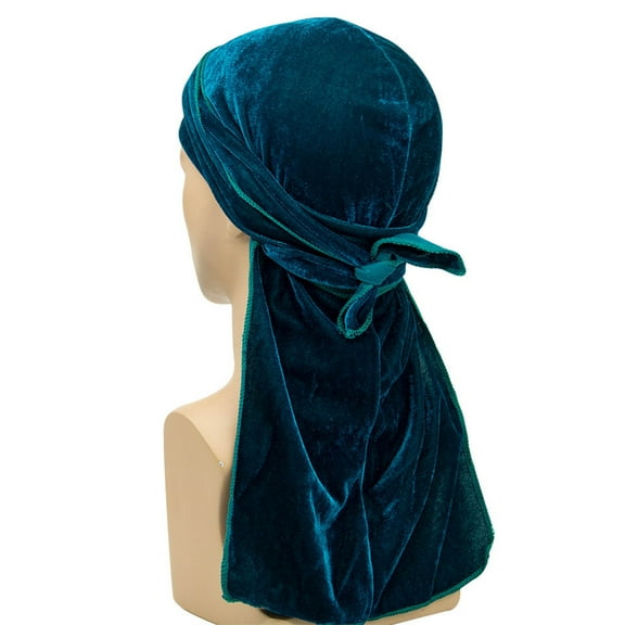 LADIGASU Men Solid-Color Hip-hop Durag Pirate-Hat Headscarf Headband Headwraps