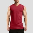 thumbnail image 1 of LADIGASU Men's Solid Color Elasticity Casual Fitness Sport Permeability V Neck Tank Tops, 1 of 9