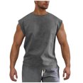 thumbnail image 1 of LADIGASU Men's Suede Tank Top Sports Pullover Round Neck Fitness Clothing Top, 1 of 8