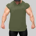 thumbnail image 1 of LADIGASU Men's Vintage Solid Color Casual Fitness Sport Permeability Round Neck Tank, 1 of 8