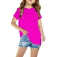 thumbnail image 1 of LADIGASU Shirts For Kids Short Sleeve Graphic T-Shirt Round Neck Crop Top For 3-14 Years Girls And Boy T-Shirt Tee, 1 of 5