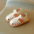 thumbnail image 1 of LADIGASU SummerGirls' Hollow Woven Sandals With Toe Caps Princess Shoes able Soft Soled Casual Beach Shoes, 1 of 9